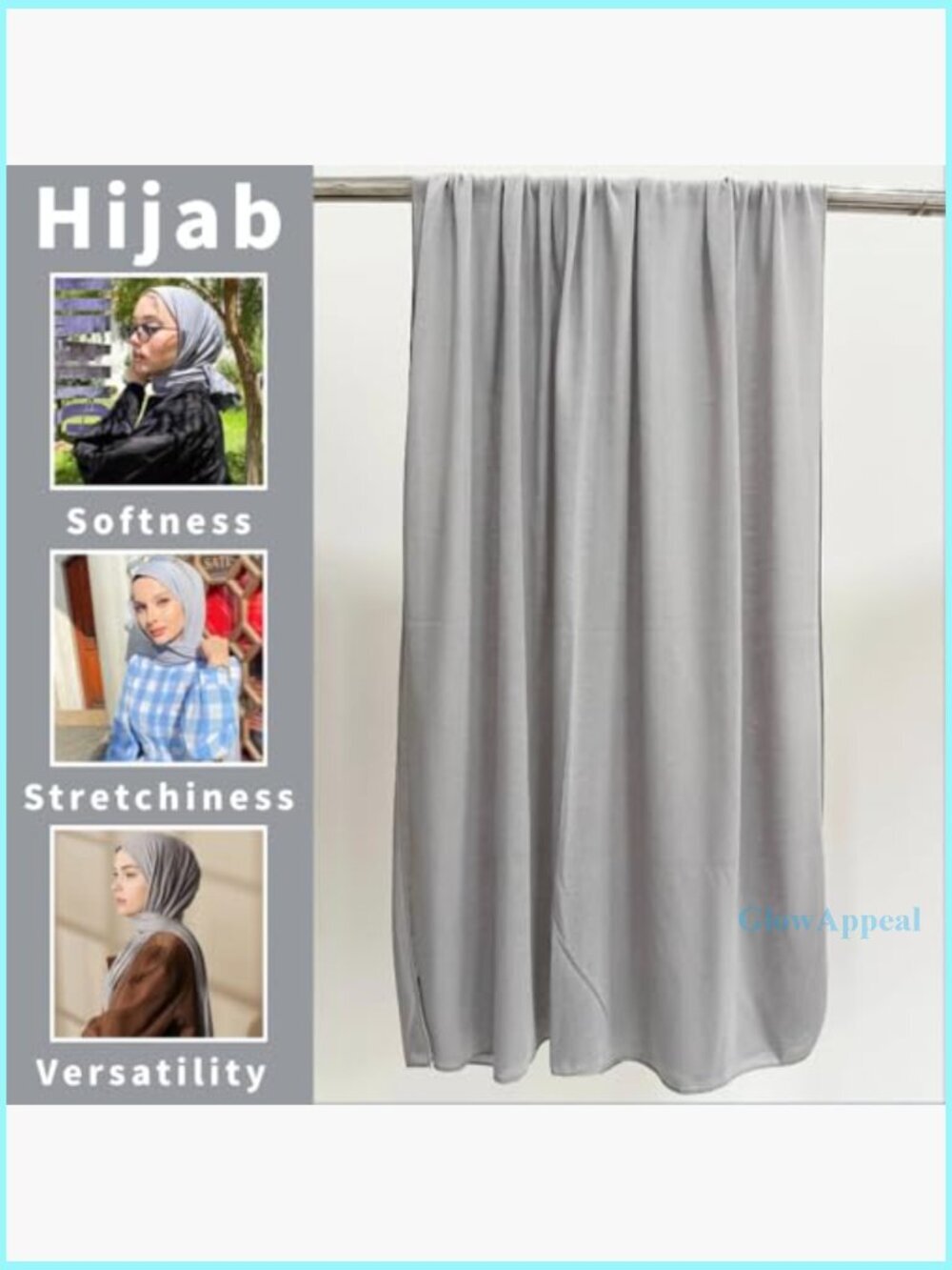 Large Stretch Hijab Scarf Soft Polyester Headwrap Shawl for Women